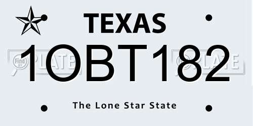 1OBT182 Texas License Plate