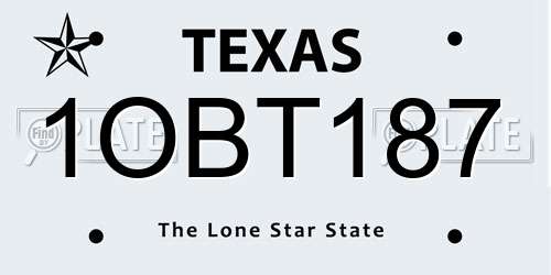 1OBT187 Texas License Plate