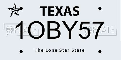 1OBY57 Texas License Plate