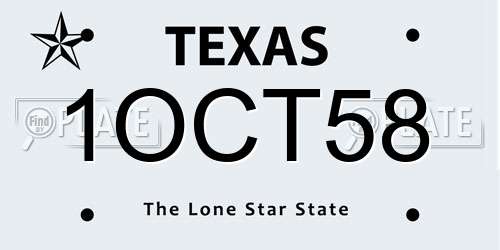 1OCT58 Texas License Plate