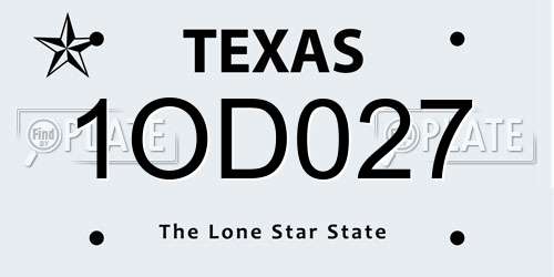 1OD027 Texas License Plate