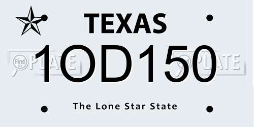 1OD150 Texas License Plate