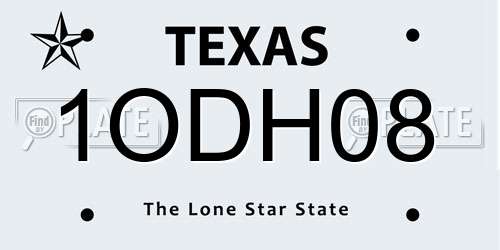 1ODH08 Texas License Plate