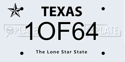 1OF64 Texas License Plate
