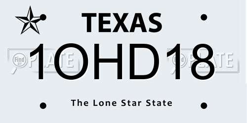 1OHD18 Texas License Plate