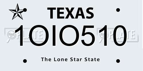 1OIO510 Texas License Plate
