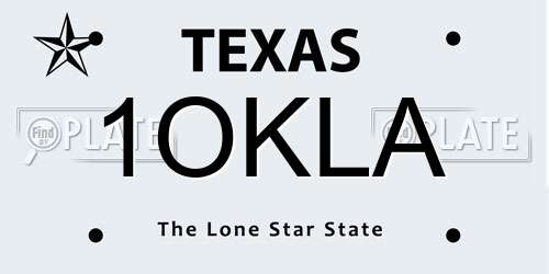 1OKLA Texas License Plate