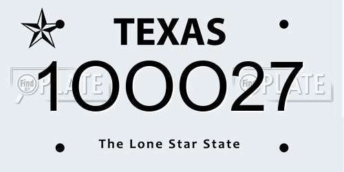 1OOO27 Texas License Plate