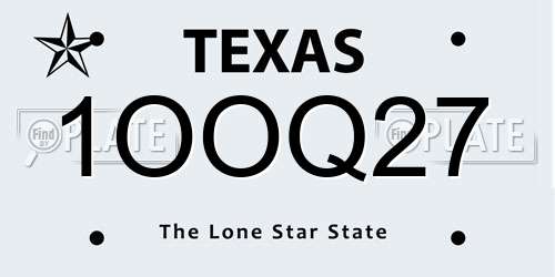 1OOQ27 Texas License Plate