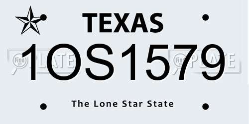 1OS1579 Texas License Plate
