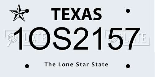 1OS2157 Texas License Plate