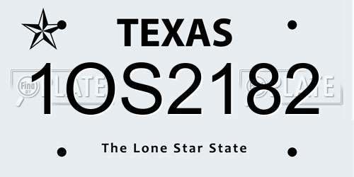 1OS2182 Texas License Plate