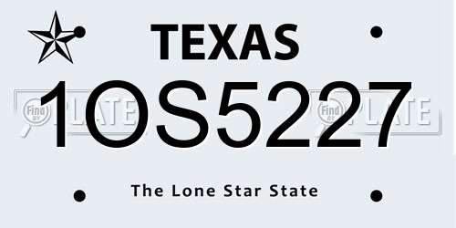 1OS5227 Texas License Plate