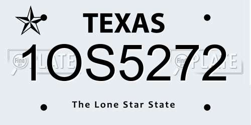 1OS5272 Texas License Plate