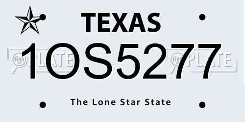 1OS5277 Texas License Plate
