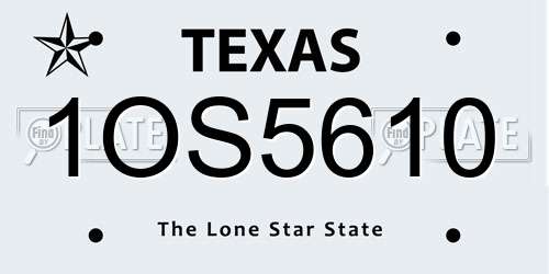 1OS5610 Texas License Plate