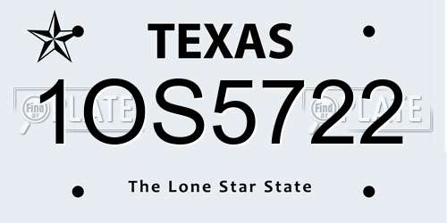 1OS5722 Texas License Plate