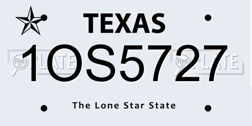 1OS5727 Texas License Plate