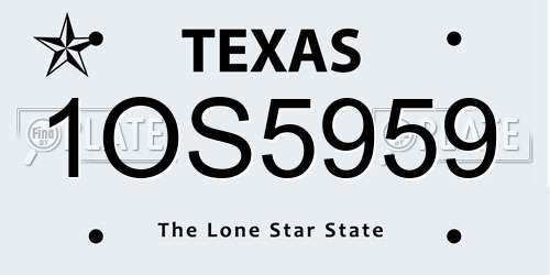 1OS5959 Texas License Plate