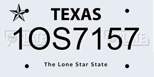 1OS7157 Texas License Plate