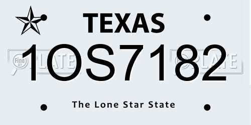 1OS7182 Texas License Plate