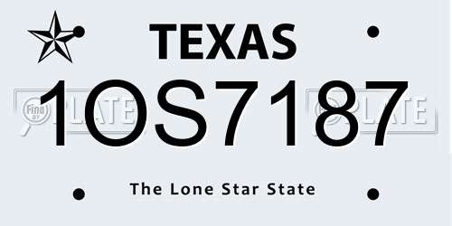 1OS7187 Texas License Plate