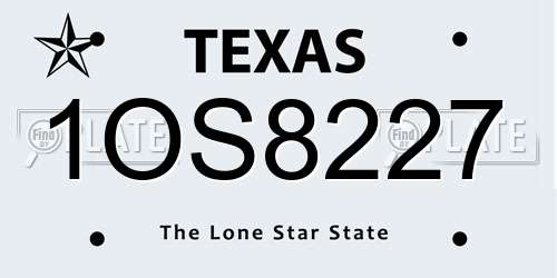 1OS8227 Texas License Plate