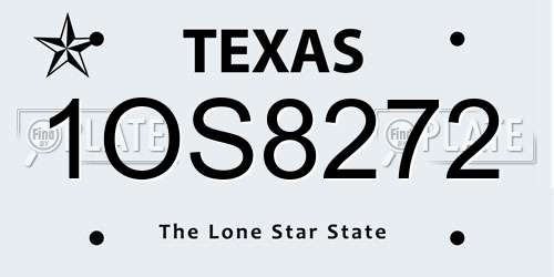 1OS8272 Texas License Plate