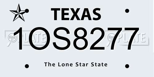 1OS8277 Texas License Plate
