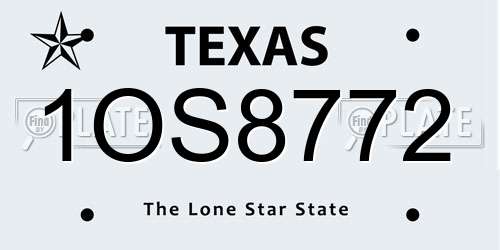 1OS8772 Texas License Plate