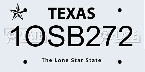 1OSB272 Texas License Plate
