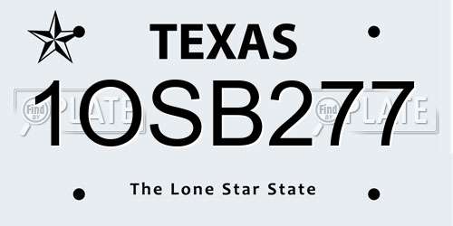 1OSB277 Texas License Plate