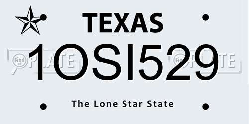 1OSI529 Texas License Plate