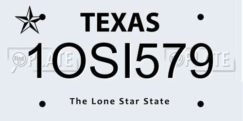 1OSI579 Texas License Plate