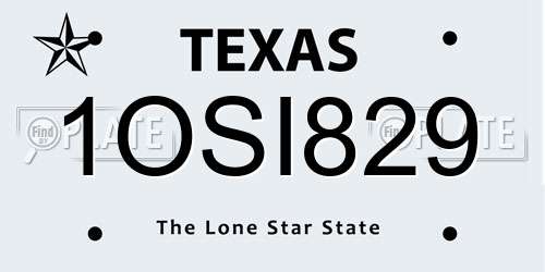 1OSI829 Texas License Plate