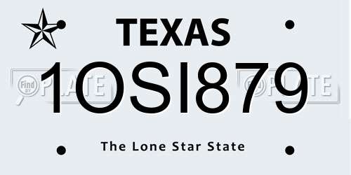1OSI879 Texas License Plate