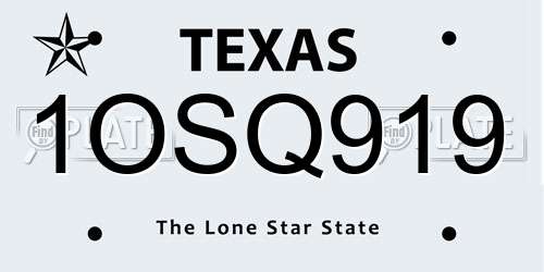 1OSQ919 Texas License Plate