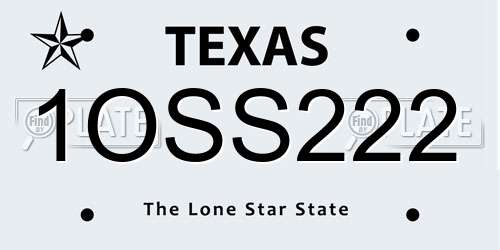 1OSS222 Texas License Plate