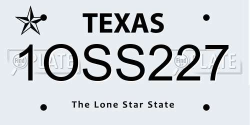 1OSS227 Texas License Plate