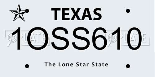 1OSS610 Texas License Plate
