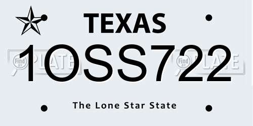 1OSS722 Texas License Plate