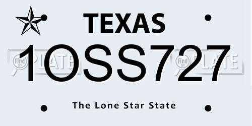 1OSS727 Texas License Plate