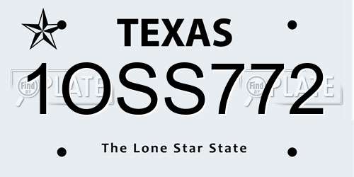 1OSS772 Texas License Plate
