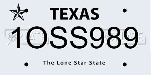 1OSS989 Texas License Plate