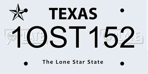 1OST152 Texas License Plate