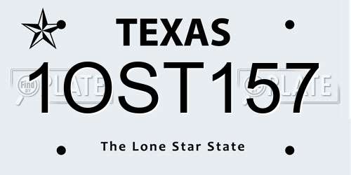 1OST157 Texas License Plate