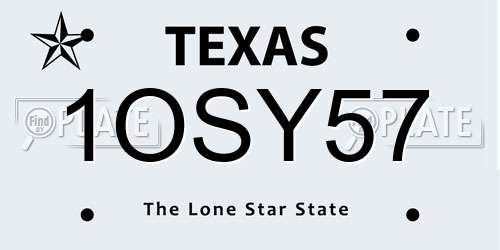 1OSY57 Texas License Plate