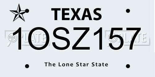 1OSZ157 Texas License Plate
