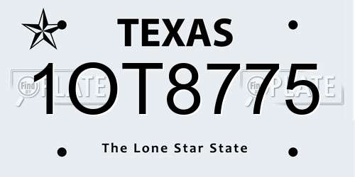1OT8775 Texas License Plate