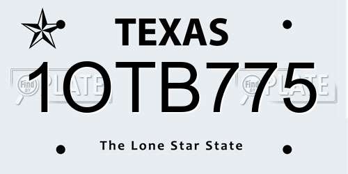 1OTB775 Texas License Plate
